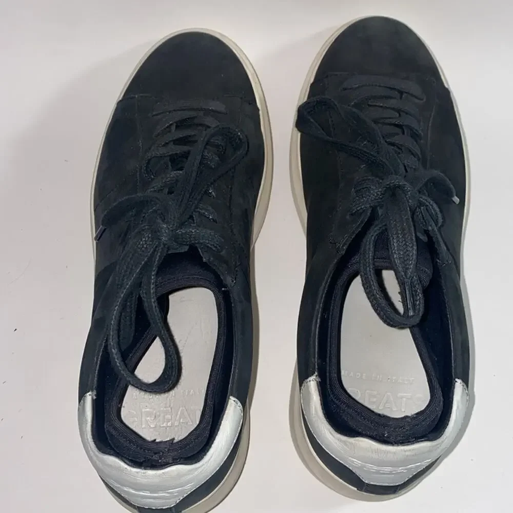 Greats platform black suede sneakers